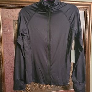 Zipper front long sleeve fitness shirt